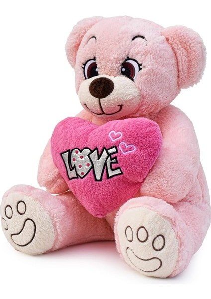 Elite Acelya Oyuncak Pembe Love Kalpli Pelüş Sevimli Ayıcık,hollywood Ayısı,love Ayıcık,pelüş Ay 1 Adet