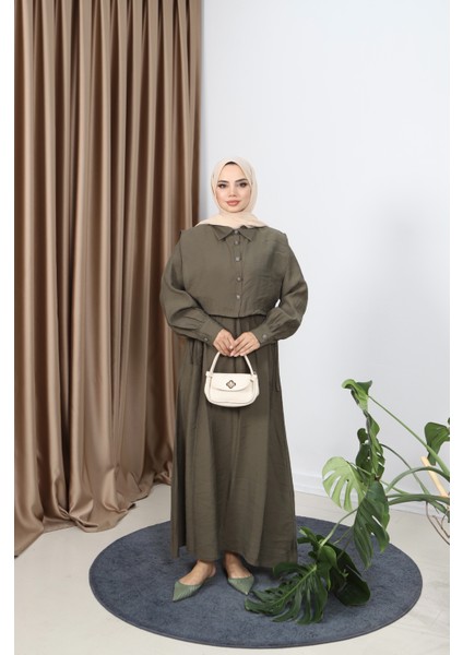 Gömlekli Modal Elbise