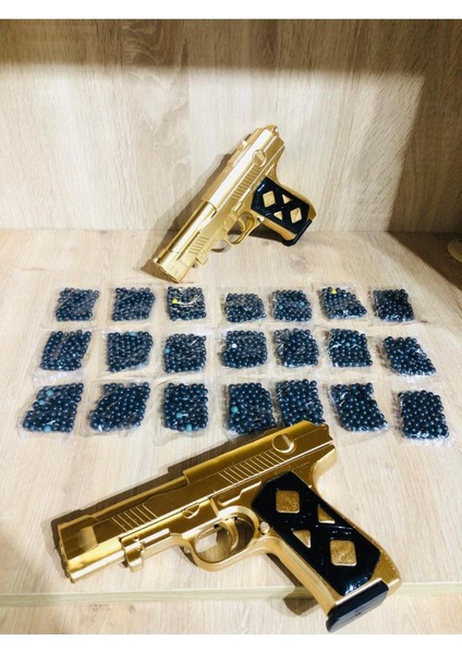 Elite Boncuklu Silah Gold 2 Adet ve 21 Paket Plastik Boncuk 1 Adet