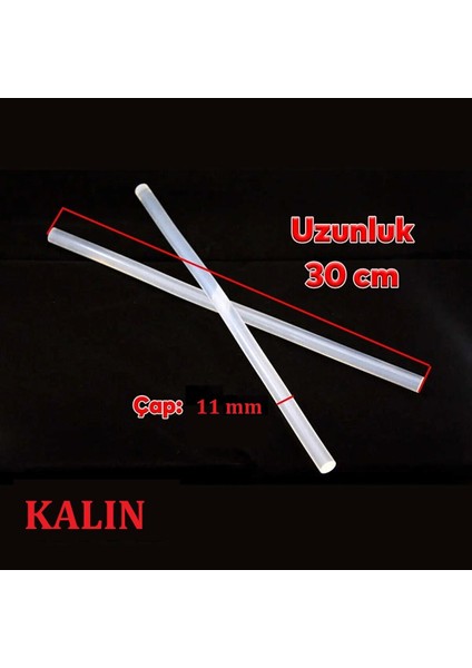Kalın Şeffaf Sıcak Mum Silikon 11MM 30CM 10 Adet modelleri