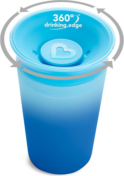 Mucize 360° Renk Değiştiren Alıştırma Bardağı, 12AY+, 266ML, Mavi, 1 Adet