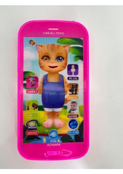 Elite Kinku Oyuncak Dokunmatik Eğitici Kedili Telefon Pembe Işıklı Sesli Müzikli Telefon 1 Adet