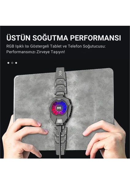 Göstergeli 7000RPM Tüm Tabletler Için Profesyonel Tablet Soğutucu Oyuncu Tablet Radyatör Soğutma Fanı fiyatları
