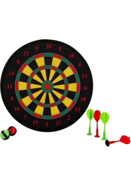 Elite 67898 Çocuklar Için Güvenli Cırt Cırtlı Dart Oklu ve Yapışan Toplu 36 cm Dart Spor Aktivite Oyun Set 1 Adet