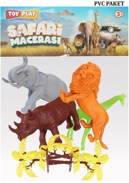 Elite 690 Toy Play 6 Parça Renkli Safari Hayvanları Figür Seti 13-16 cm 1 Adet