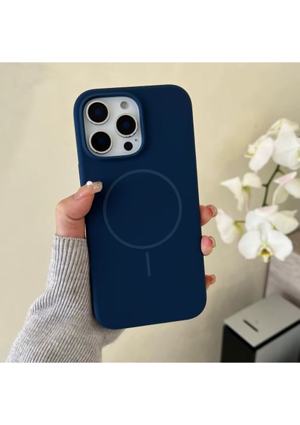 Apple Iphone 13 / 14 / 15 Uyumlu Magsafe Lansman Kir Tutmaz Silinebilir Içi Kadife Telefon Kılıfı Kablosuz Şarj Özellikli
