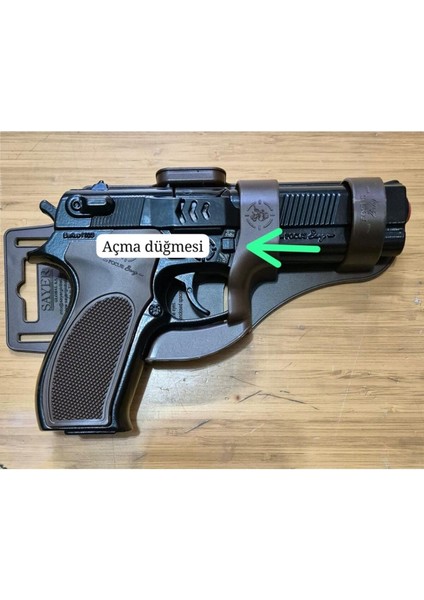 Elite Metal Revolver Silah 25 cm Mantar Kapsül Atan Tabanca Revolver 144 Adet Kapsül Hediyeli 1 Adet