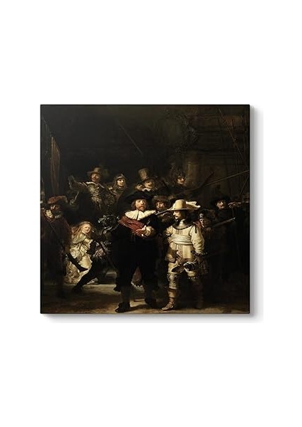 Rembrandt - Gece Devriyesi Tablosu 40 x 40