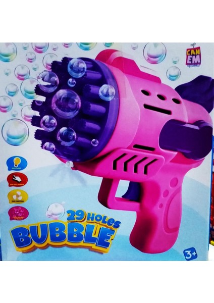 Elite LED Light 29 Holes Bubbles Gun 29 Delikli Çoklu Köpük Atan Tabanca Pembe Köpük Tabancası Pilli Taban 1 Adet