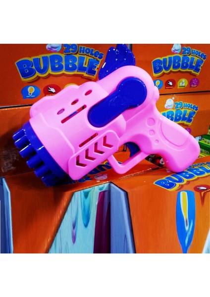 Elite LED Light 29 Holes Bubbles Gun 29 Delikli Çoklu Köpük Atan Tabanca Pembe Köpük Tabancası Pilli Taban 1 Adet