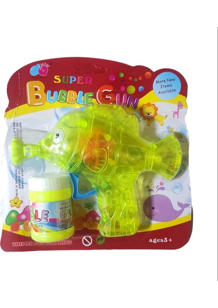 Elite Küçük Boy Balık Figürlü Kaliteli Işıklı Köpük Tabancası 1 Adet