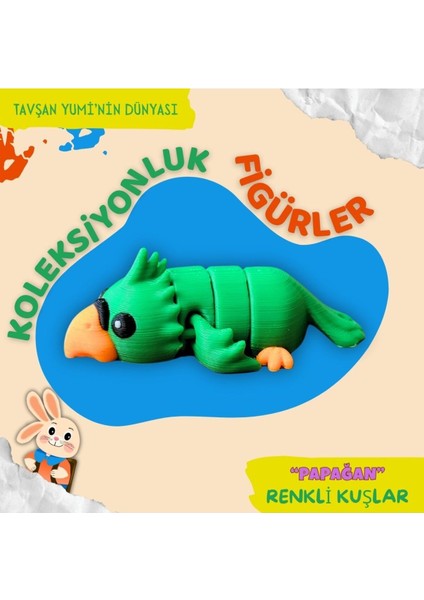 Elite Renkli Kuşlar Koleksiyonu - 4 Parça Hareketli Oyuncaklar 1 Adet