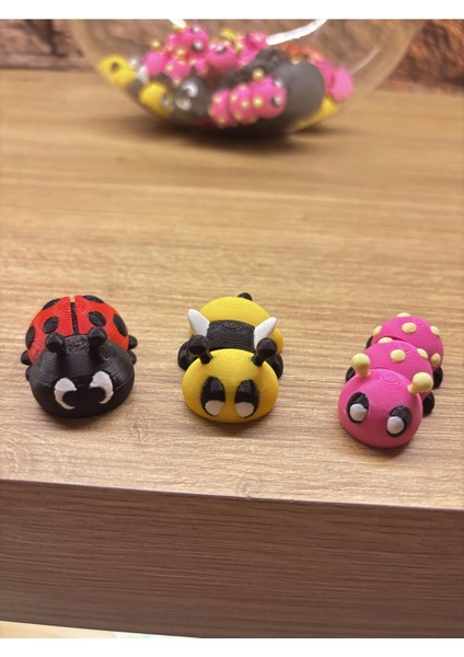 Elite Mini Hareketli Oyuncak Paketi/ Hareketli Bebek Oyuncak Set /arı-Uğurböceği-Tırtıl/3’lü Set 1 Adet modelleri