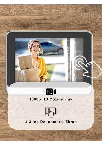 DP2 Akıllı Kapı Dürbünü – 4.3” Ekran, 2 MP Kamera, PIR Sensörlü Hareket Algılama, Anlık Bildirim | Fynix Teknoloji