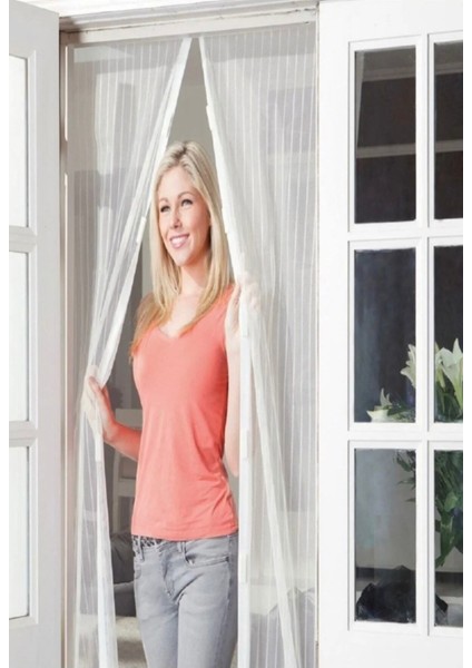 Mıknatıslı Sineklik Kapı 90 x 210 cm Böcek Perdesi Balkon Kapısı Sinek Perdesi
