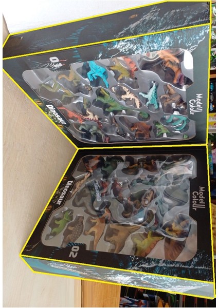 Elite Taşıma Kutulu Dinazor Set Raptor 3D Standlı Oyun Alanı Trex Dev 59 Parça Oyuncak Dinozor 1 Adet