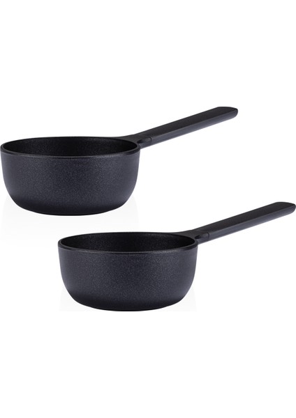 Siyah Inci Sos Tenceresi 1l 16 cm 2’li Set