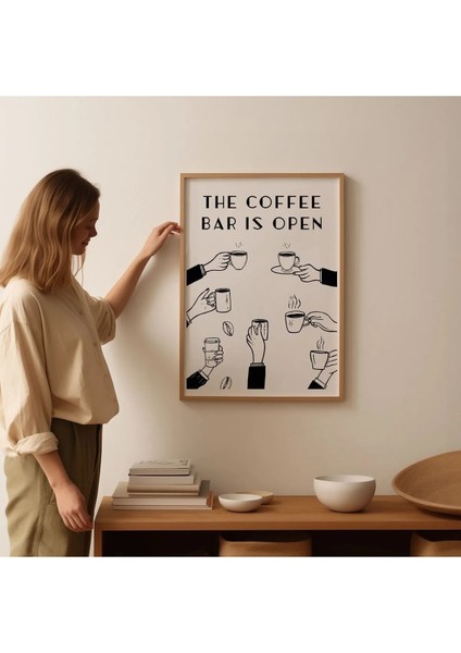 Kahve Posteri - Coffee Bar - Duvar Dekorasyonu - Tablo Ölçülerinde Çerçevesiz Poster