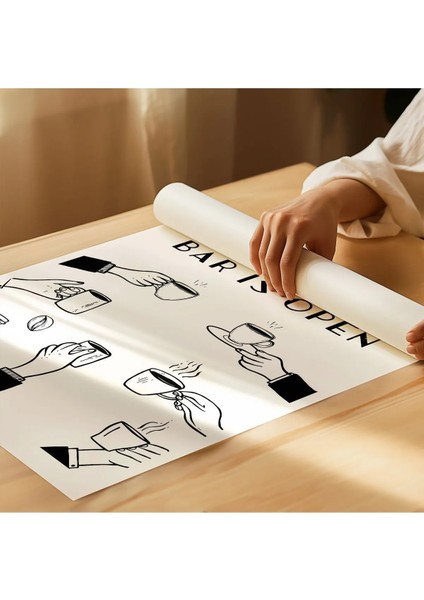 Kahve Posteri - Coffee Bar - Duvar Dekorasyonu - Tablo Ölçülerinde Çerçevesiz Poster modelleri