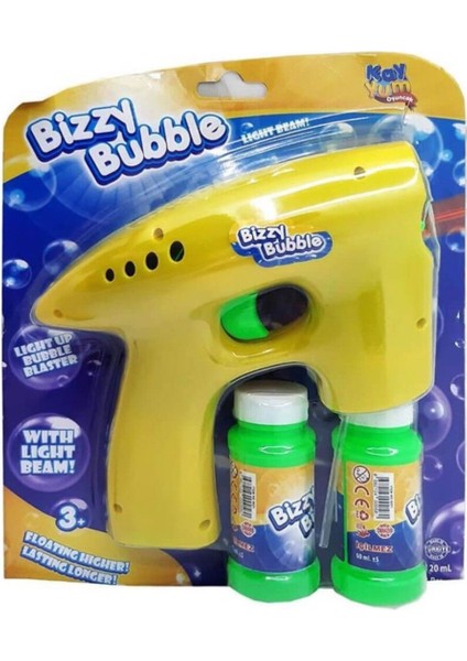Elite Pilli Işıklı Köpük Tabancası Baloncuk Tabancası Bubble Gun Çok Köpük Yapma 2 Şişe Köpük Suyu Hediye 1 Adet