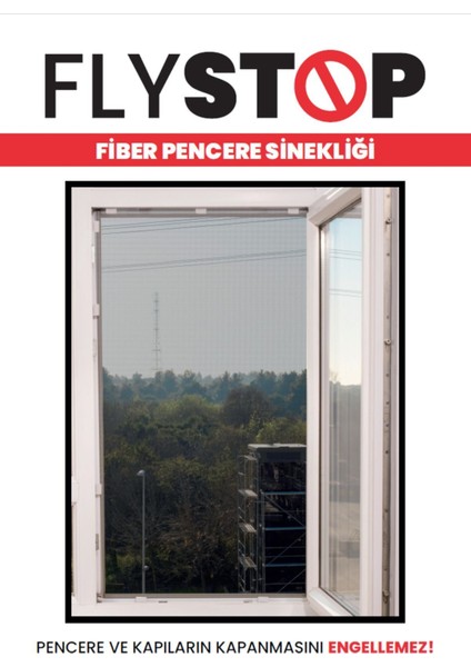 Flystop Cırtbantlı Fiberglass Pencere Sinekliği 100X150 cm 100 x 150 Tül fırsatları