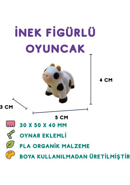 Elite Inek Figür - 3D Sevimli Hayvan Oyuncak 1 Adet
