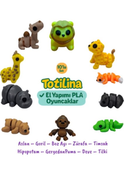 Elite 10LU Set Aslan – Goril – Boz Ayı – Zürafa – Timsah Hipopotam – Gergedanpuma – Deve – Tilki 1 Adet