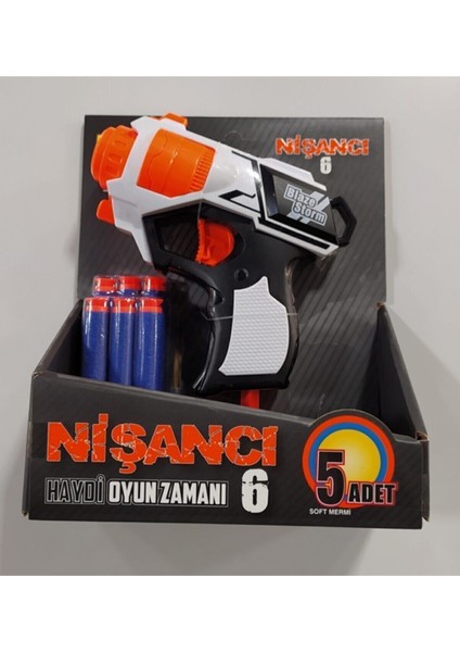 Elite Nişancı 6 Sünger Dart Atan Silah 1 Adet