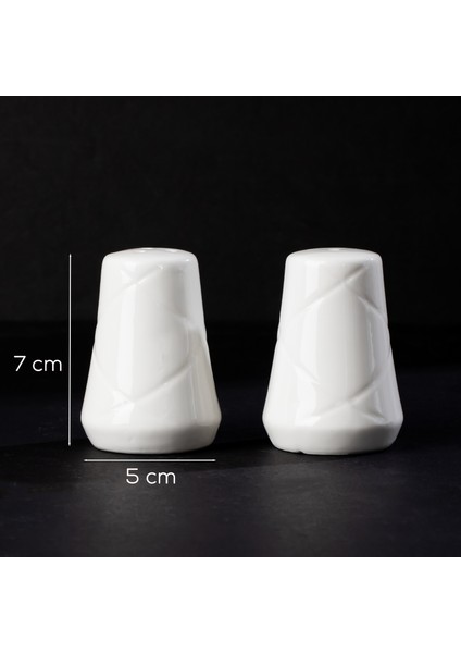 2335 Güneş 2li Porselen Tuzluk Biberlik Seti Beyaz - 7X5CM modelleri