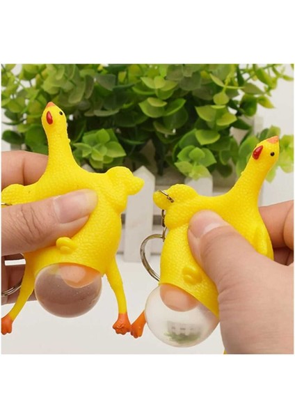 Elite Squishy Tavuk Yumurtlayan Anahtarlık Eşya Süs Çanta Fermuar Aksesuar Hediyelik 2 Adet 1 Adet