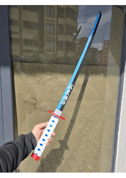 Elite Giyu Tomioka Katana Sword Kılıç 95 cm Sağlam Plastik Açılıp Kapanabilen Katana Demon Slayer 1 Adet