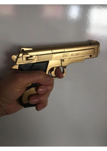 Elite Metalik Parlak Sarı Boncuk Atan Tabanca Estetik Görünüş Kaliteli Plastik Oyuncak Silah Boncuk Hediye 1 Adet