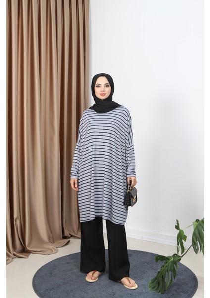 Çizgili Penye Tunik