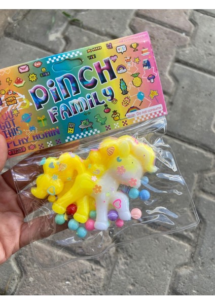 Elite My Little Pony Unicorn Tek Boynuz At Taba Jel Sarı Beyaz Yumuşak Squishy Stress Oyuncak Sukuşi 1 Adet