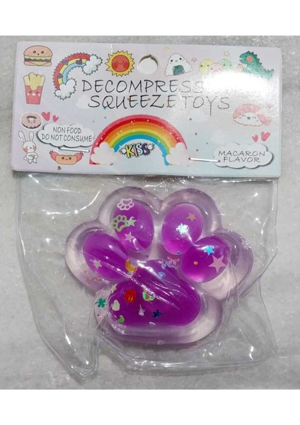 Elite Işıklı Şeffaf Pati Squishy Pullu Yumuşacık 6 cm Pati Sukuşi Pembe Mor Beyaz Yeşil Y058 1 Adet