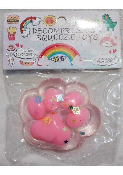 Elite Işıklı Şeffaf Pati Squishy Pullu Yumuşacık 6 cm Pati Sukuşi Pembe Mor Beyaz Yeşil Y058 1 Adet
