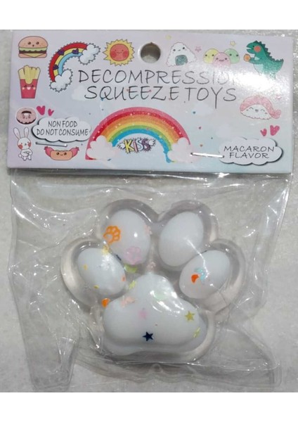 Elite Işıklı Şeffaf Pati Squishy Pullu Yumuşacık 6 cm Pati Sukuşi Pembe Mor Beyaz Yeşil Y058 1 Adet