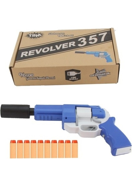 Elite Tiim Sarjlı Tam Otomatik Susturuculu Mavi Revolver D1 1 Adet