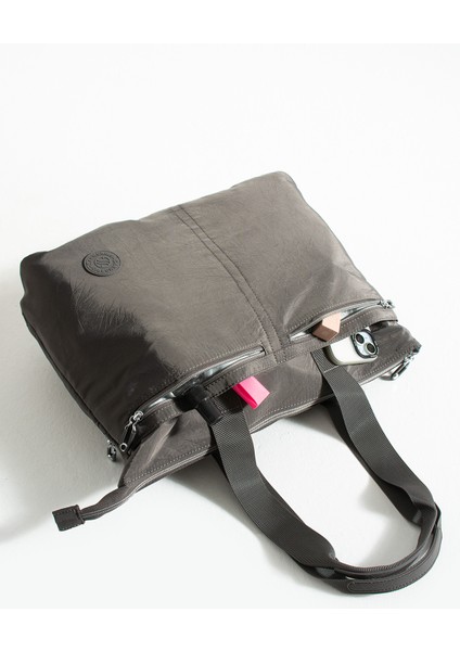 Kadın 6 Gözlü Kullanışlı Suya Dayanıklı Paraşüt Kumaş Büyük Boy El ve Omuz Çantası