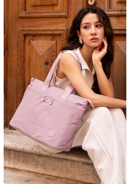 Kadın 6 Gözlü Kullanışlı Suya Dayanıklı Paraşüt Kumaş Büyük Boy El ve Omuz Çantası