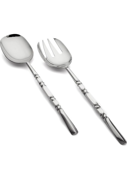Natty Gümüş 2li Salata Servis Seti