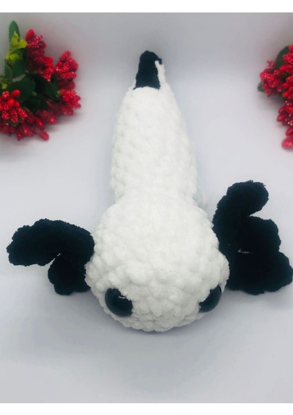 Elite Sevimli Beyaz Axolotl Amigurumi Oyuncak Handmade (18CM) 1 Adet