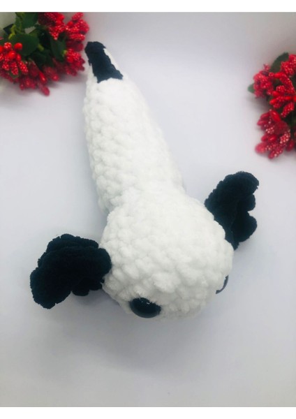 Elite Sevimli Beyaz Axolotl Amigurumi Oyuncak Handmade (18CM) 1 Adet