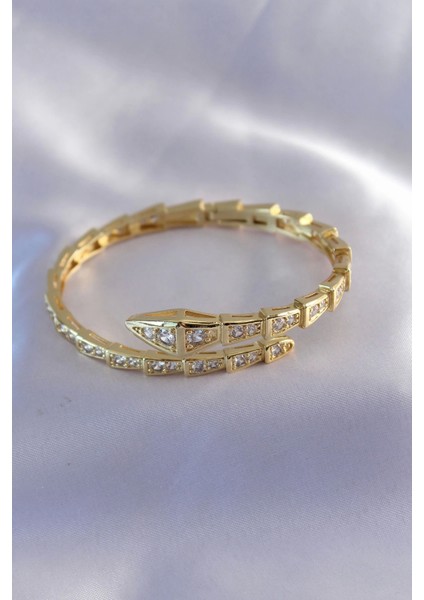 Vıp Seri Yılan Model Gold Renk Kadın Kelepçe Bileklik - TJ-BB5489 fiyatları