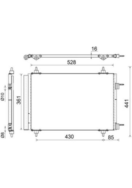 Mahle AC554000S -Knecht-Behr AC554000S A C-Kondansatör Peugeot 3008 5008 0