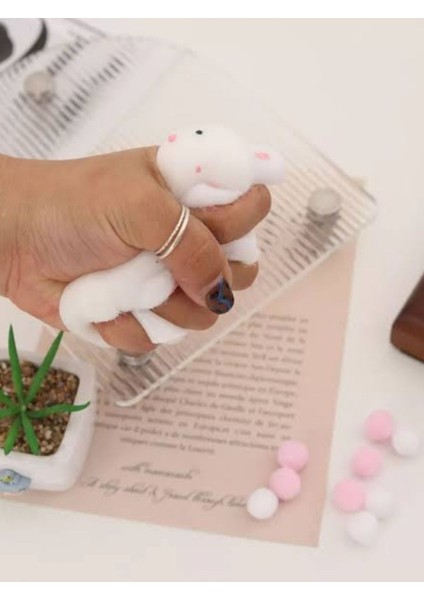 Elite Sevimli Kıvırcık Köpek Pati Patisi Taba Jel Beyaz Yumuşak Squishy Stress Oyuncak Sukuşi 1 Adet