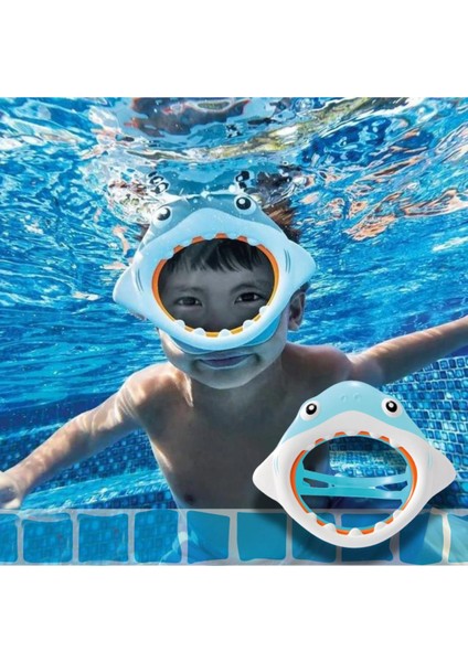 Elite Köpekbalığı Maske ve Şnorkel Set - Çocuk Snorkel Seti - Köpekbalığı Dalış Maskesi -Deniz Gözlüğü Set 1 Adet