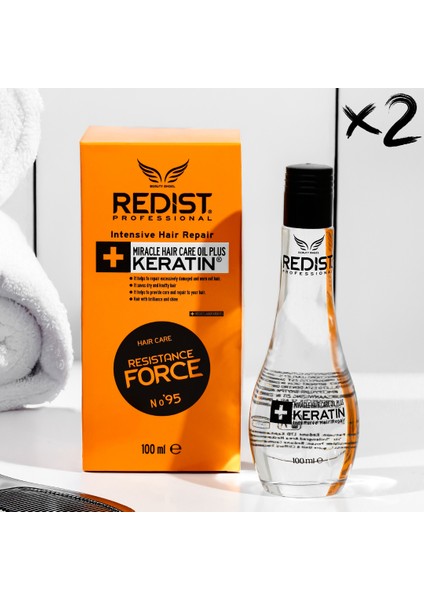 Keratinli Saç Bakım Yağı 100 ml x 2 Adet