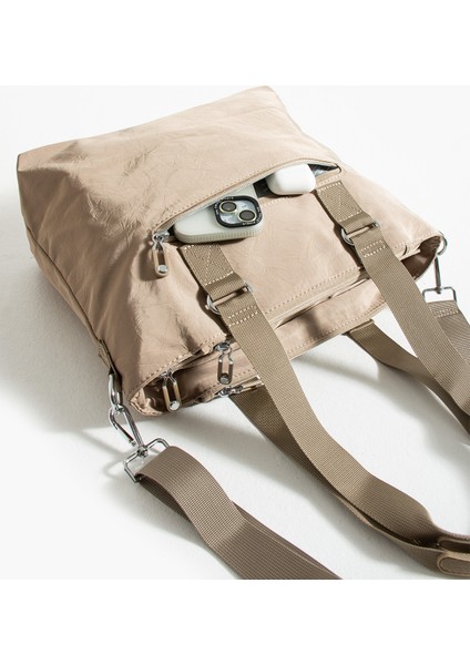 Kadın 4 Gözlü Suya Dayanıklı Paraşüt Kumaş Ayarlanabilir Çapraz Askılı El ve Omuz Çantası indirimleri