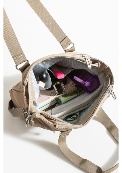 Kadın 4 Gözlü Suya Dayanıklı Paraşüt Kumaş Ayarlanabilir Çapraz Askılı El ve Omuz Çantası